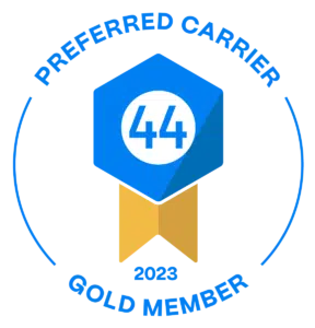 Project44 Preferred Carrier 2023 Gold Member badge — Paragon Freight Inc top-rated dry van carrier